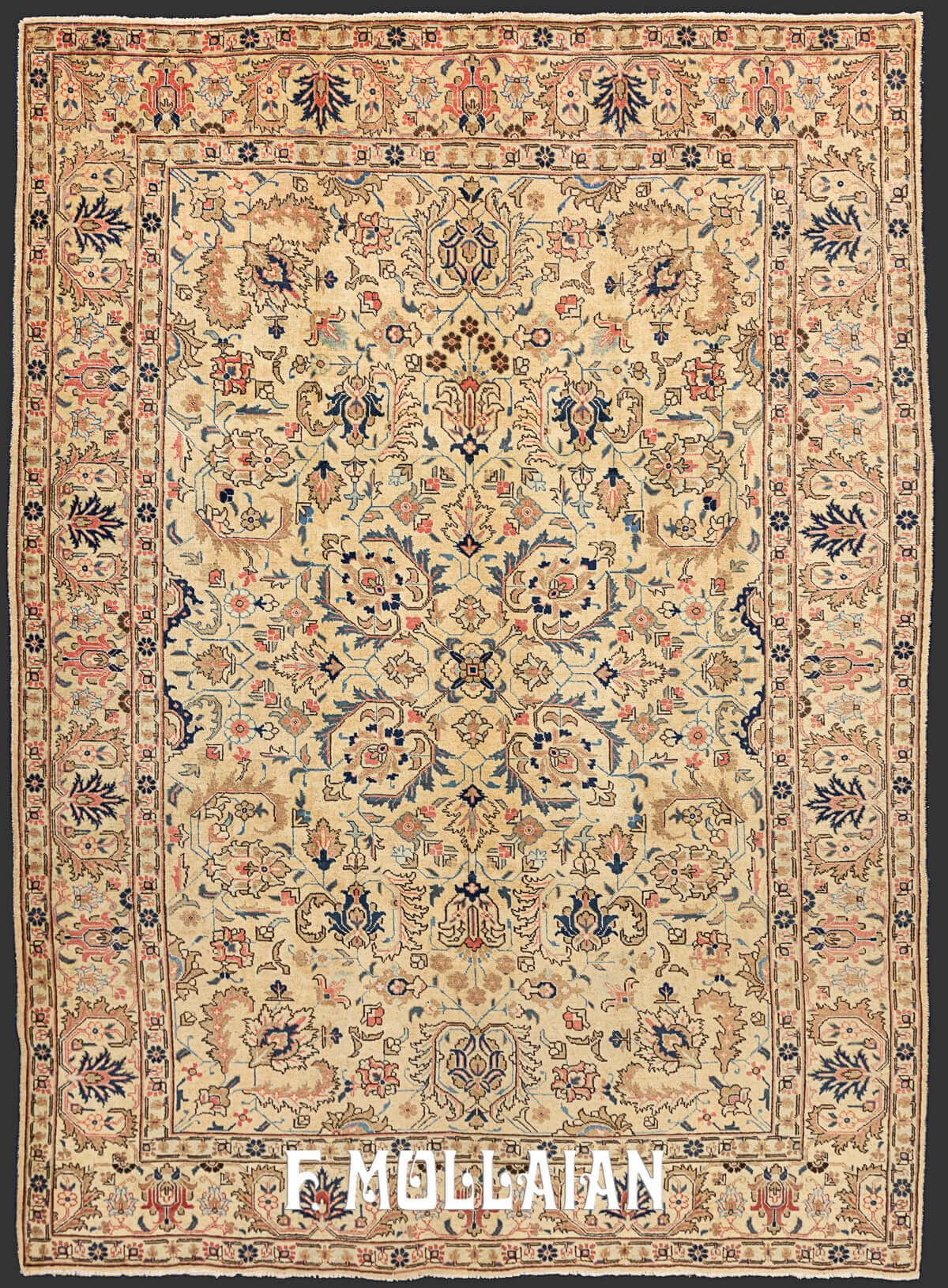 Hand-Knotted Antique Persian Tabriz Khoy Carpet n°:54628707